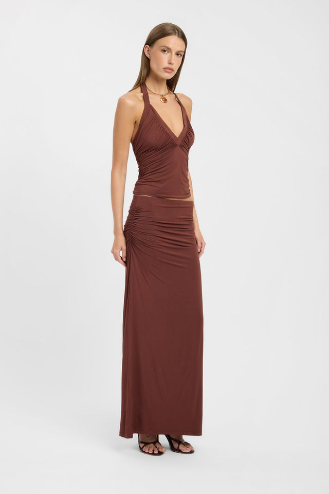 Crafted from sienna fabric, the Hales Maxi Skirt in womens-skirts features straight hem and maxi length on-body