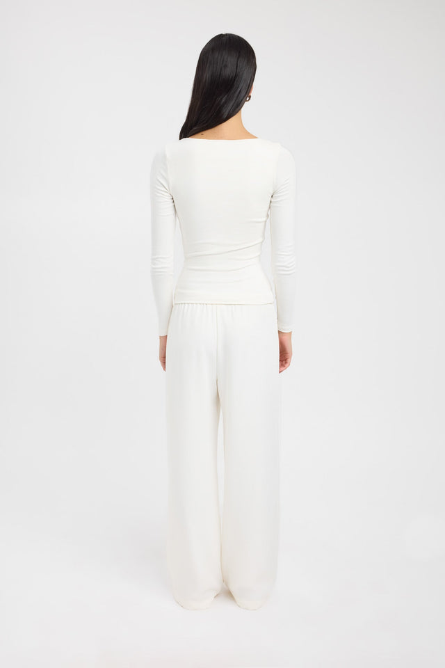 back Rosie Long Sleeve Top Kookai Fitted Scoopneck Long sleeve Womens-Blouse 