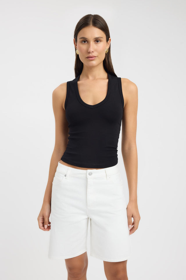 front Soho Tank Kookai Fitted V-neck Sleeveless Womens-Blouse 