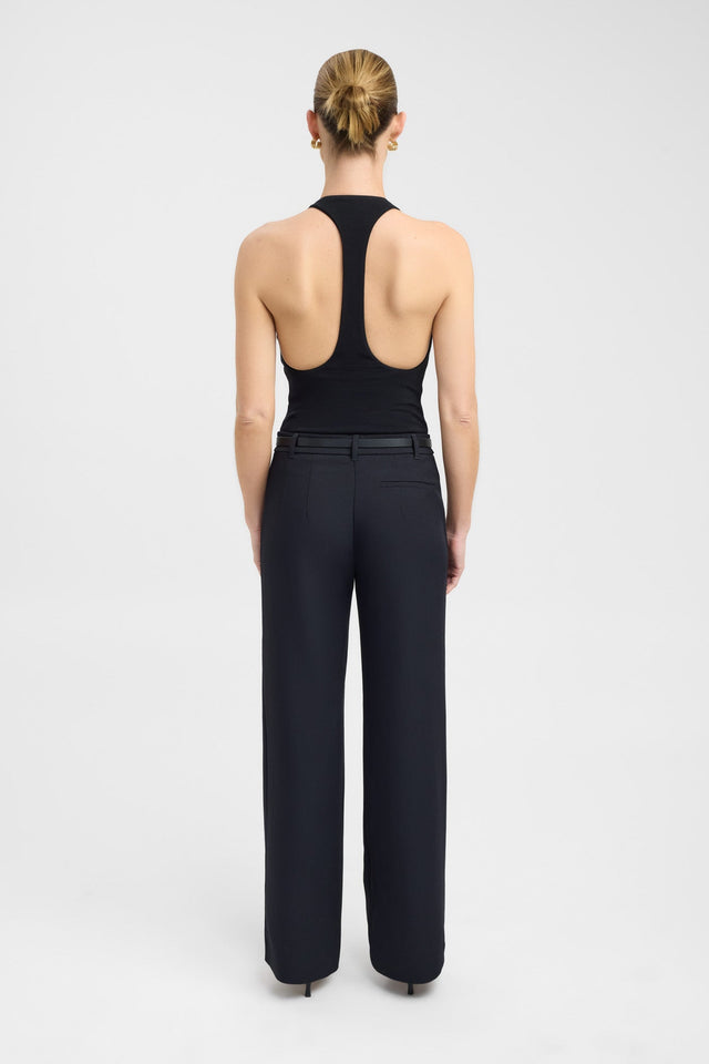 back Imogen Racer Tank Kookai Fitted Round black womens-singlets 