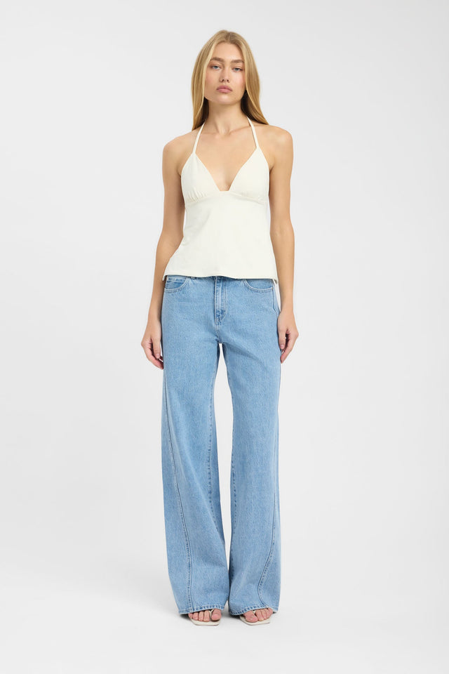 front Haven Top Kookai Fitted Plungeneck Sleeveless Womens-Blouse 