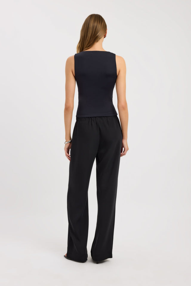 back Juna Tank Kookai Fitted Thick strap Scoop womens-singlets 