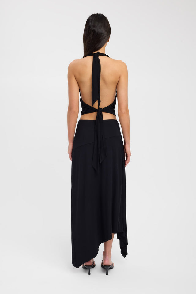 back Zali Skirt Kookai Asymmetry Maxi brown womens-skirts 