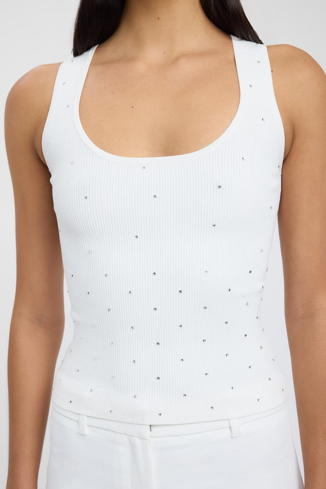 back Riviera Top Kookai Fitted Thick strap Scoop womens-singlets 