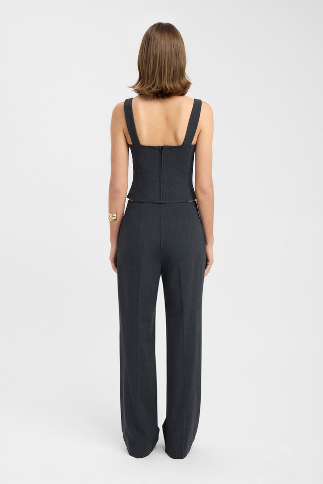 back Dallas Pleated Pant Kookai Wide-leg Mid-rise brown womens-regular-pants 