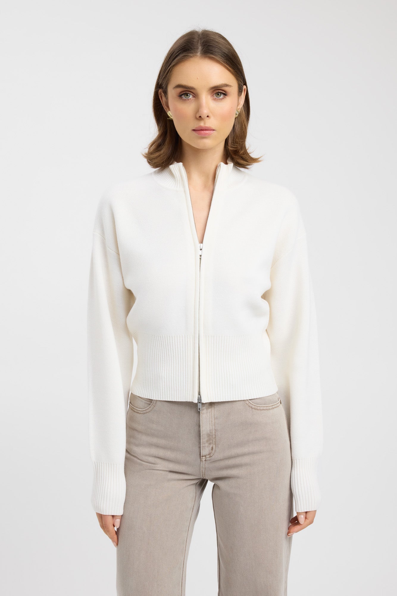 トップス KANDA BIIKI COTTON ROLL ZIP CARDIGAN Dalton Zip Cardigan – KOOKAÏ CH