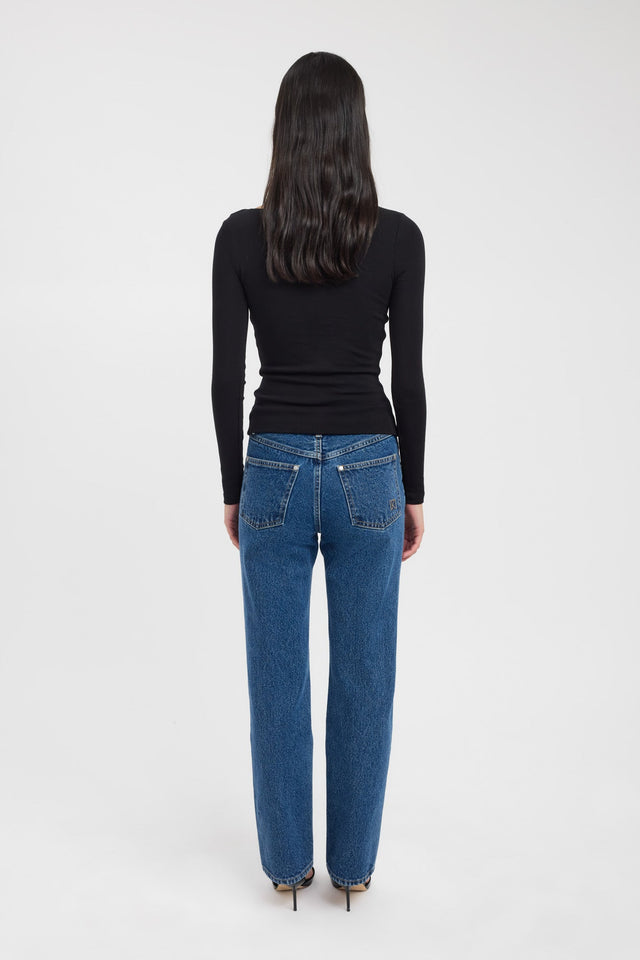 back Jordie Boat Long Sleeve Top Kookai Fitted Boatneck Long sleeve Womens-Blouse 