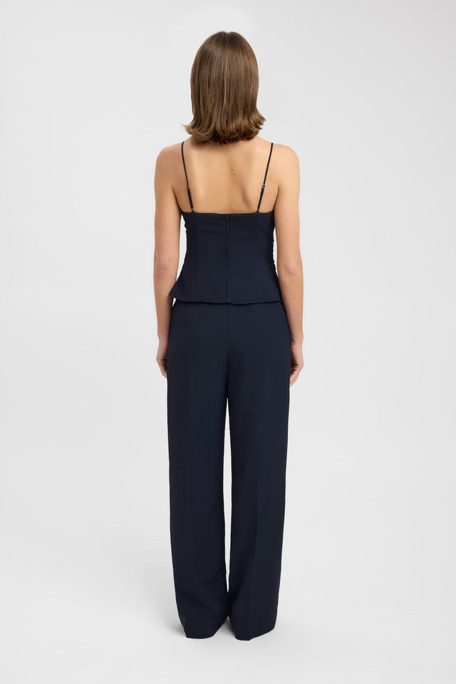 back Opal Cinch Top Kookai Fitted Thin strap Sweetheart black womens-singlets 