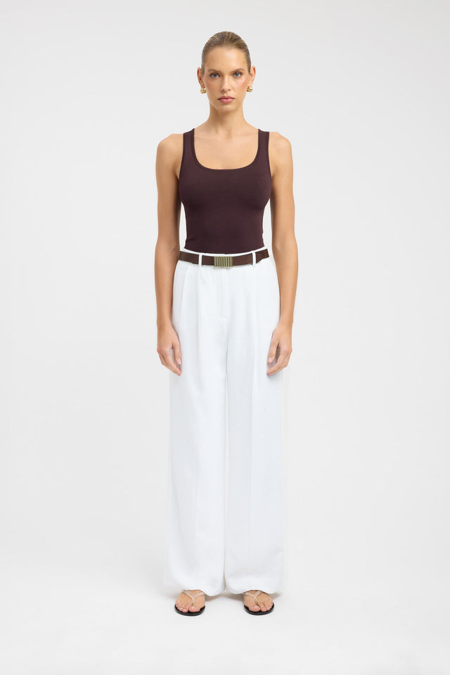 side Serenity Scoop Tank Kookai Fitted Scoopneck Sleeveless Womens-Blouse 