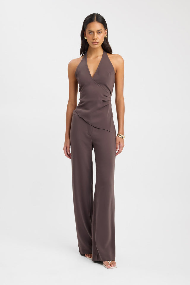 side Norway Low Rise Pant Kookai relaxed Low-rise brown womens-regular-pants 