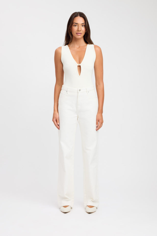 product Larsen Jean Kookai Wide-leg Mid-rise white womens-regular-pants 
